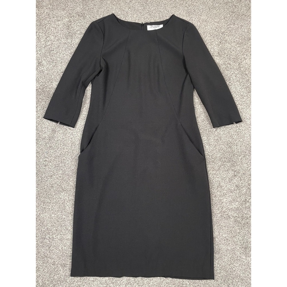 MM Lafleur Dress Womens 6 Black Sheath Pockets LBD Classic Event Minimal Slim
